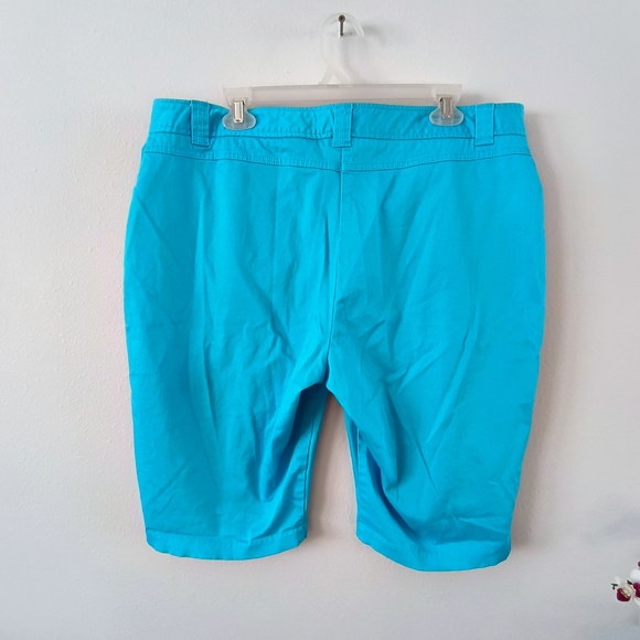Tribella Bermuda Shorts Womens Size 16 Teal Blue Stretch Mid Rise Summer Golf - Picture 8 of 9